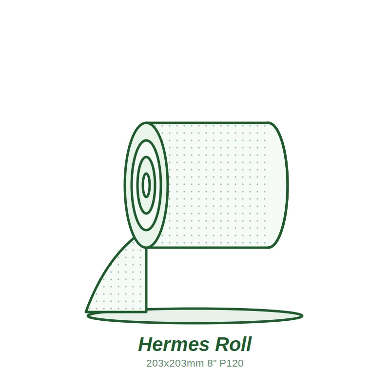 Hermes Roll Black paper backed 203×203mm (8") P120
